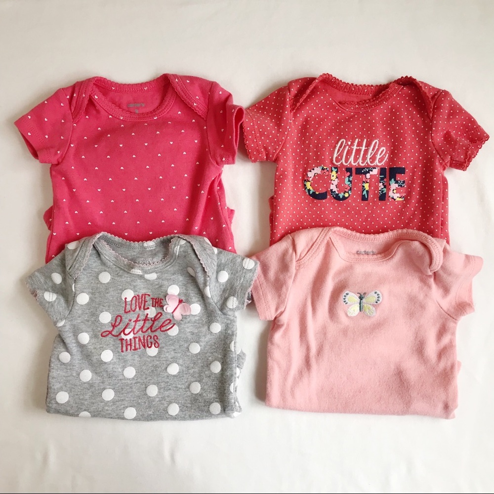 CARTERS Pink Coral Bodysuit Bundle